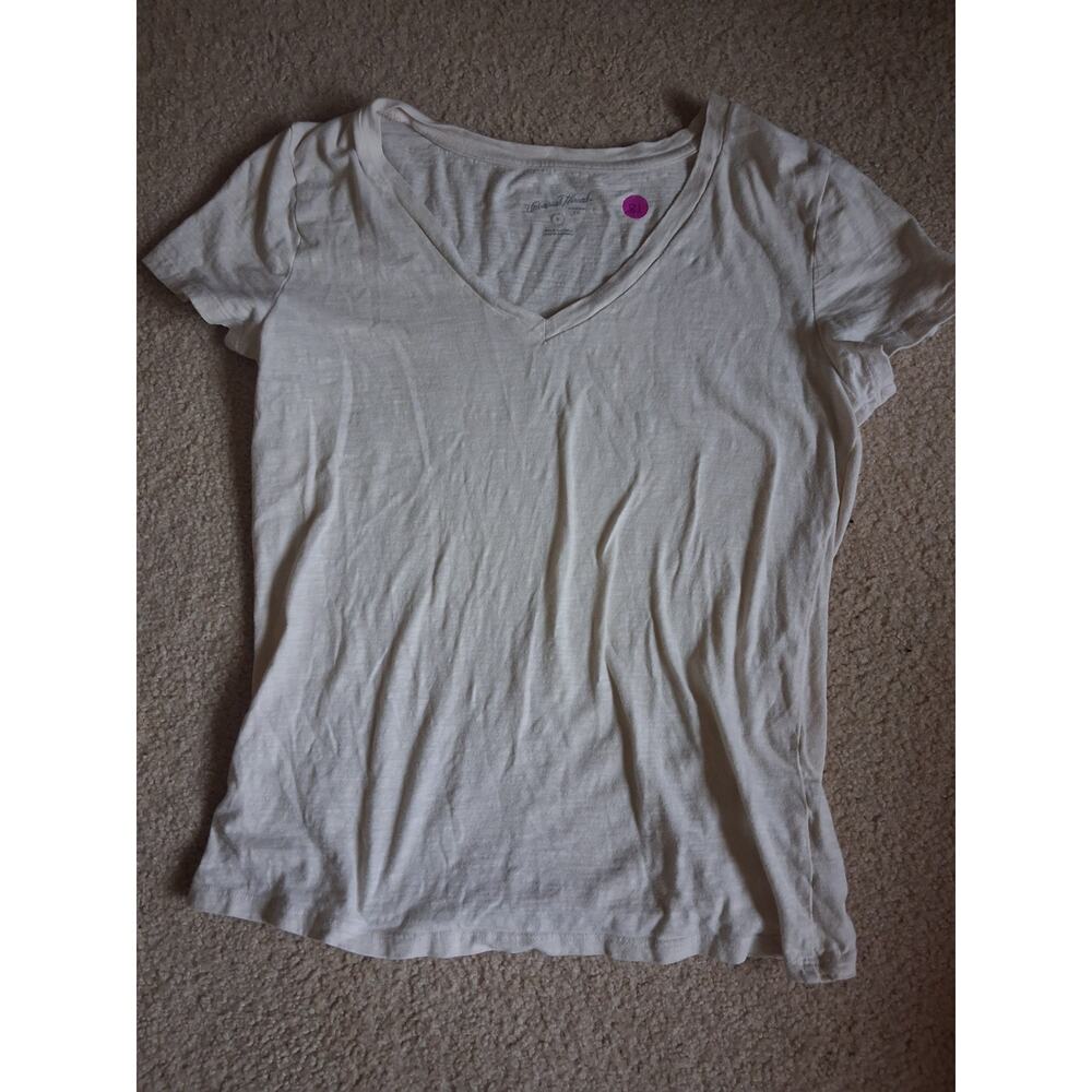 Universal Thread Ivory Short Sleeve Crew Neck Jersey Cotton T-Shirt M